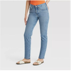 Mid Rise Slim Fit Skinny Leg Jeans Sz 2 Short NWT Blue Universal Thread